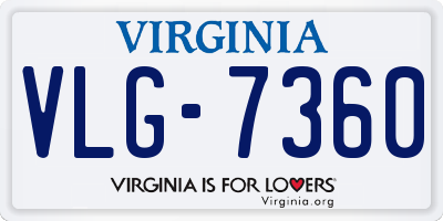 VA license plate VLG7360