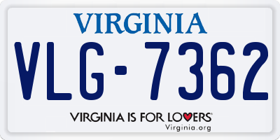 VA license plate VLG7362