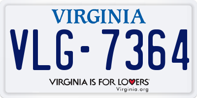 VA license plate VLG7364
