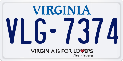VA license plate VLG7374