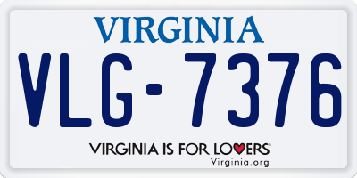 VA license plate VLG7376
