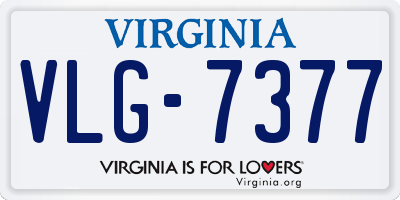 VA license plate VLG7377