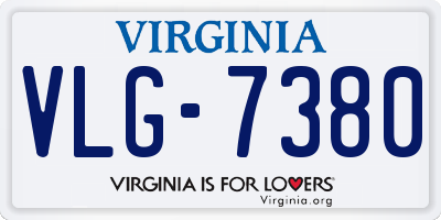 VA license plate VLG7380