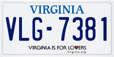 VA license plate VLG7381
