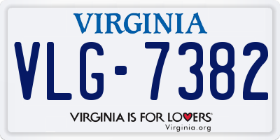 VA license plate VLG7382
