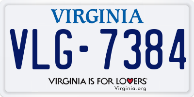 VA license plate VLG7384