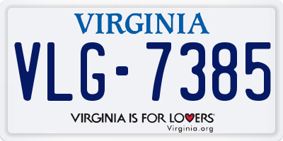 VA license plate VLG7385
