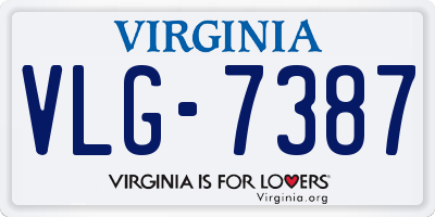 VA license plate VLG7387