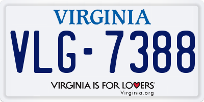 VA license plate VLG7388