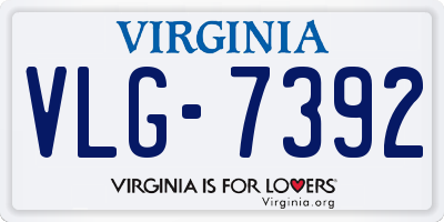 VA license plate VLG7392
