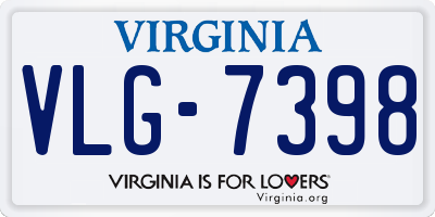 VA license plate VLG7398