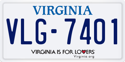 VA license plate VLG7401