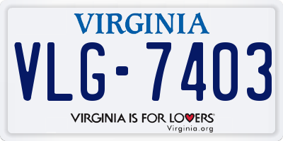 VA license plate VLG7403