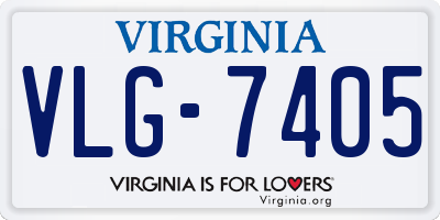 VA license plate VLG7405