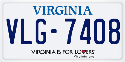 VA license plate VLG7408