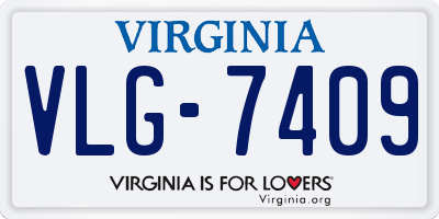 VA license plate VLG7409