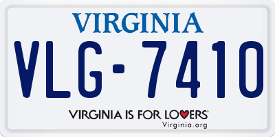 VA license plate VLG7410