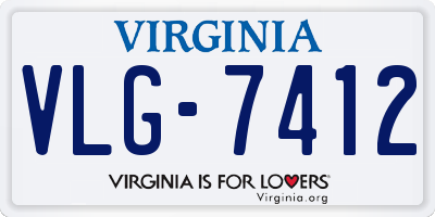 VA license plate VLG7412