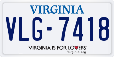 VA license plate VLG7418