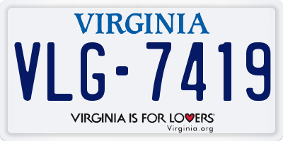 VA license plate VLG7419