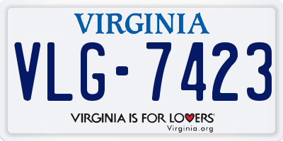 VA license plate VLG7423