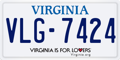 VA license plate VLG7424