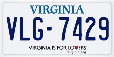 VA license plate VLG7429