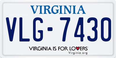 VA license plate VLG7430