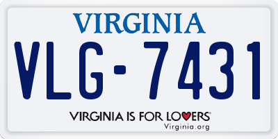 VA license plate VLG7431