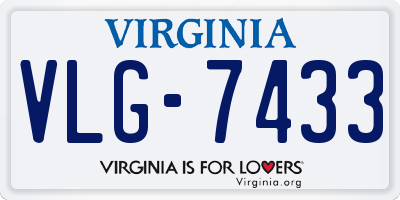 VA license plate VLG7433