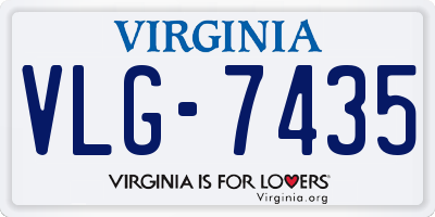 VA license plate VLG7435
