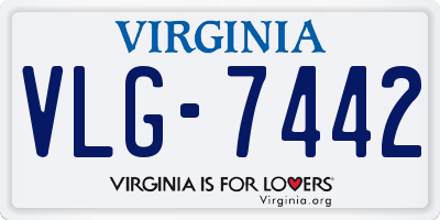 VA license plate VLG7442