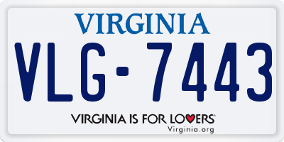 VA license plate VLG7443