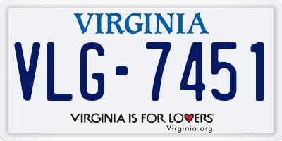 VA license plate VLG7451