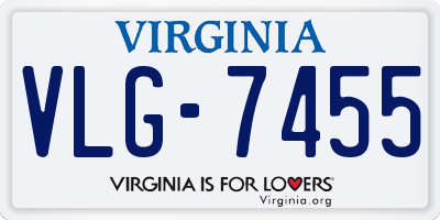 VA license plate VLG7455