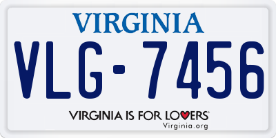 VA license plate VLG7456