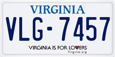 VA license plate VLG7457