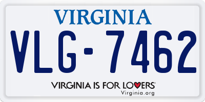 VA license plate VLG7462