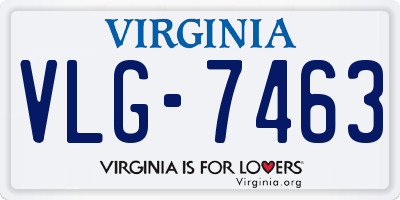 VA license plate VLG7463