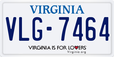 VA license plate VLG7464