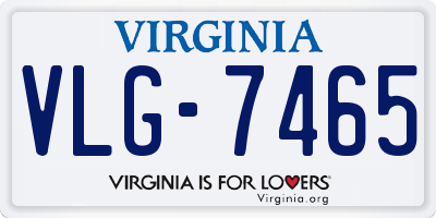 VA license plate VLG7465