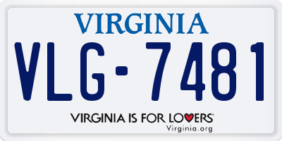 VA license plate VLG7481