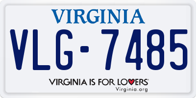 VA license plate VLG7485