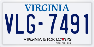VA license plate VLG7491