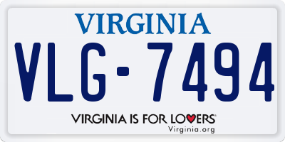 VA license plate VLG7494
