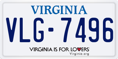 VA license plate VLG7496