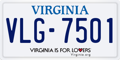 VA license plate VLG7501
