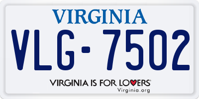 VA license plate VLG7502