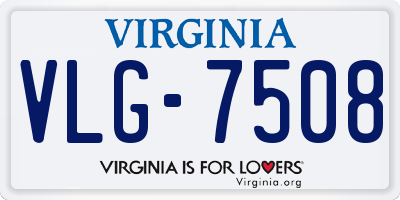 VA license plate VLG7508