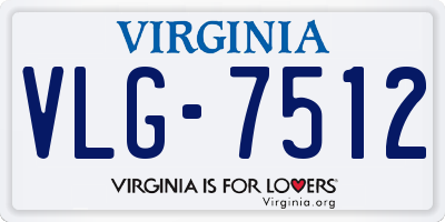 VA license plate VLG7512